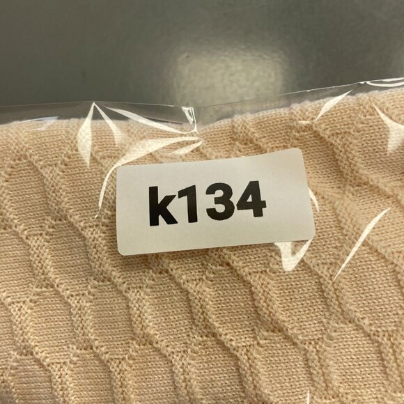 NWOT Ella Moss Women's M V-Neck Short sleeve Sweater Peach Honeycomb Textured - Picture 10 of 10